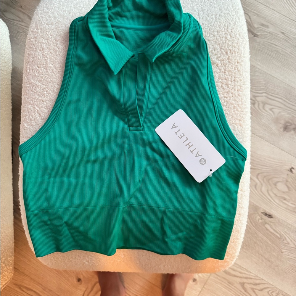 Athleta Aurora Seamless Crop Polo Tank